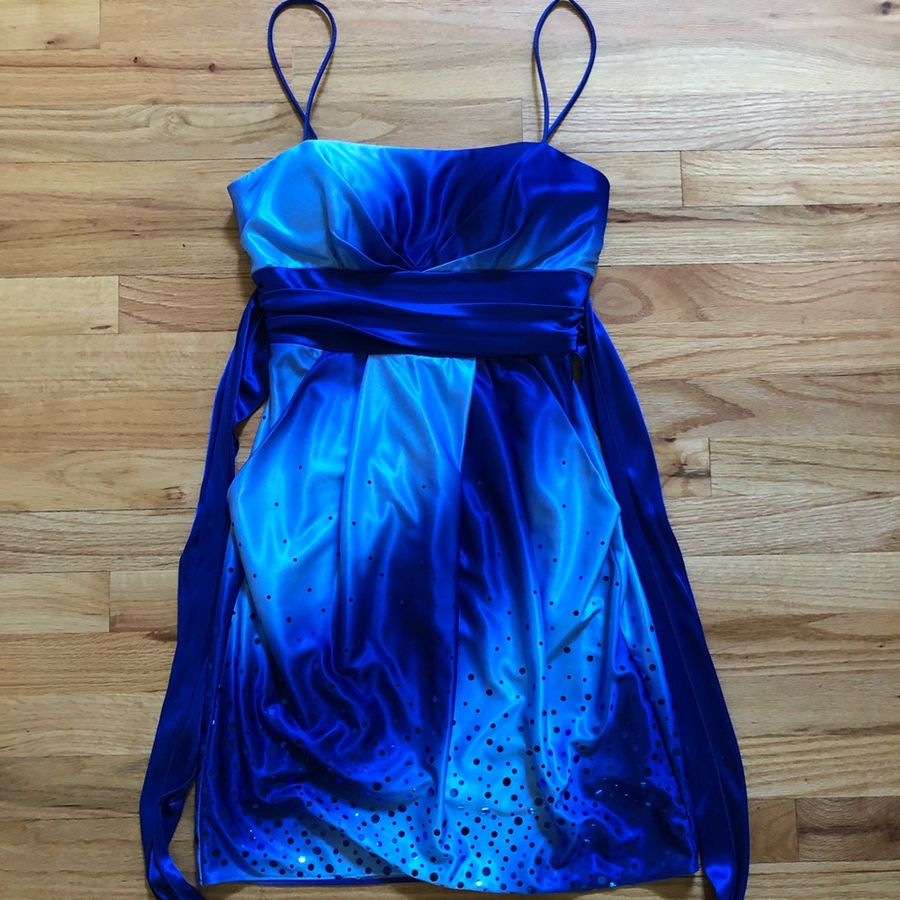 Silky Blue Semi-Formal Dress